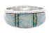 Southwest Genuine Sterling Silver Opal Inlay Ring Size 6-3/4 CX50099